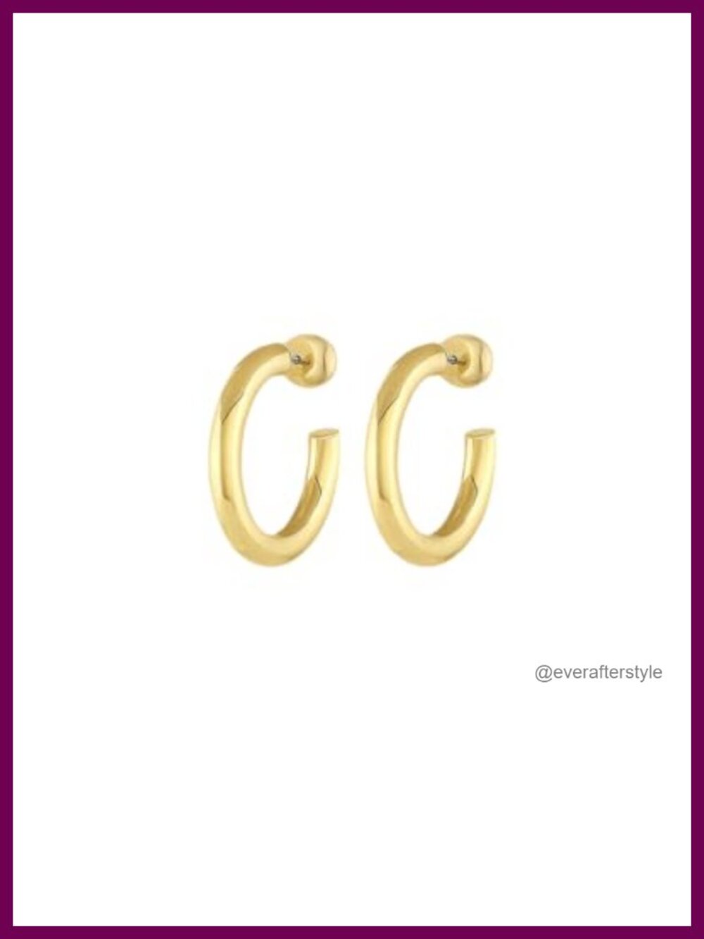 18K Gold Plated Small Hoop Earrings Surgical Steel Post Back